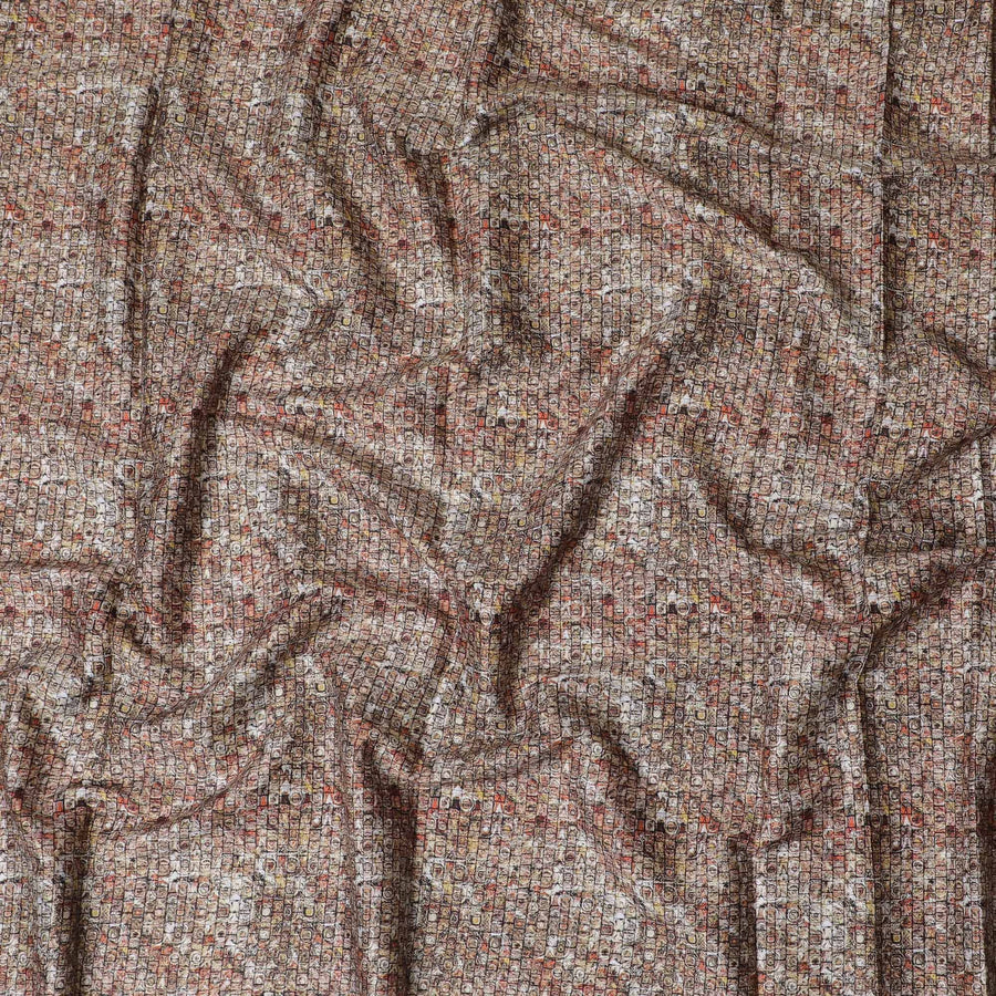 Multicolor printed cotton satin fabric in geometric design-D17326 (2.1 mtrs)