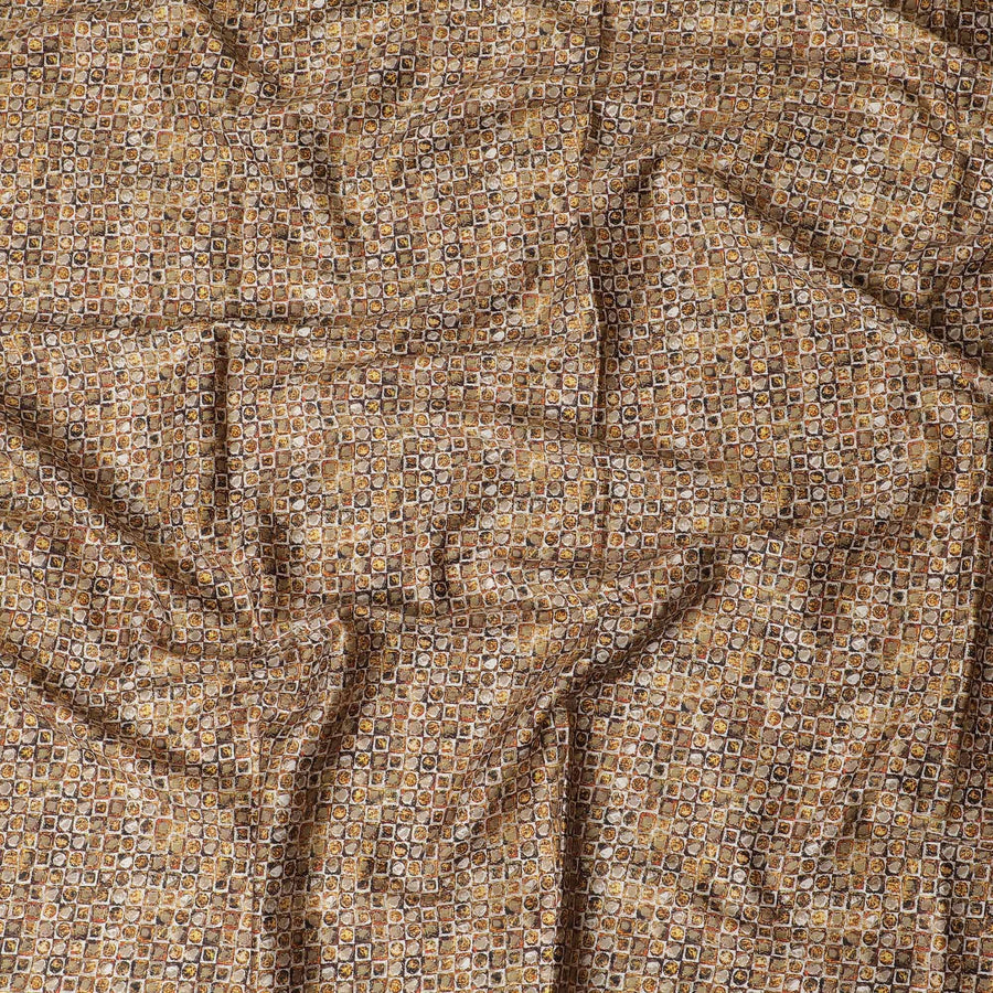 قماش ساتان قطني مطبوع متعدد الألوان بتصميم هندسي-D17327 (1.75 متر)