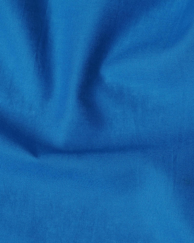 Azure plain synthetic cotton fabric-D17331 (2 mtrs)