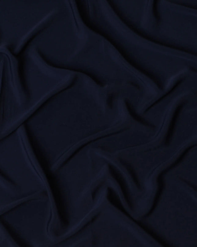 Navy blue plain synthetic crepe fabric-D17332 (3 mtrs) Regal Fabrics