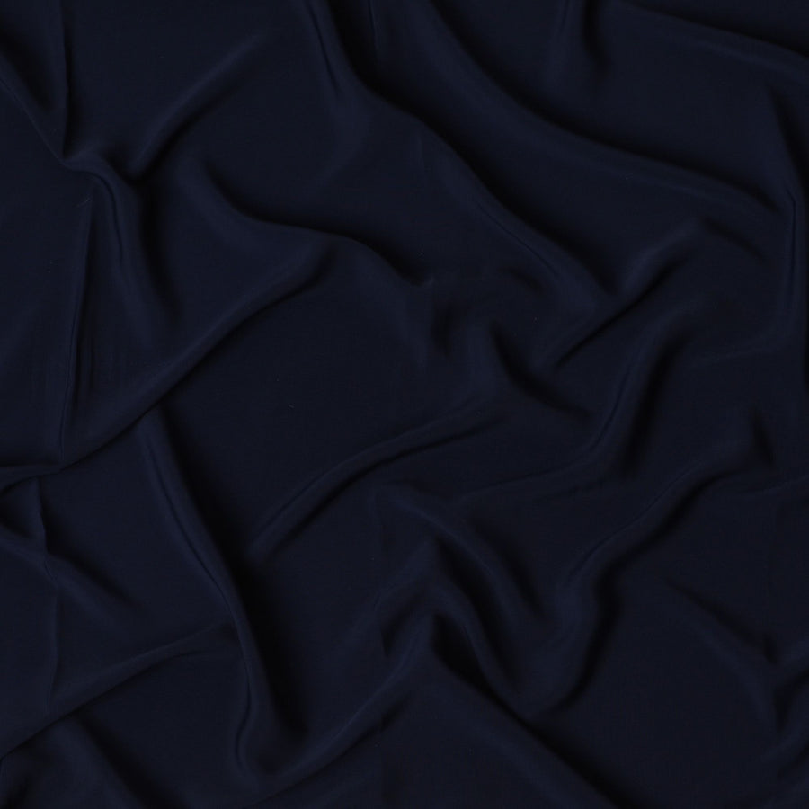 Navy blue plain synthetic crepe fabric-D17332 (3 mtrs)