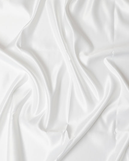 Off white plain synthetic bridal satin fabric-D17334 (2.75 mtrs)