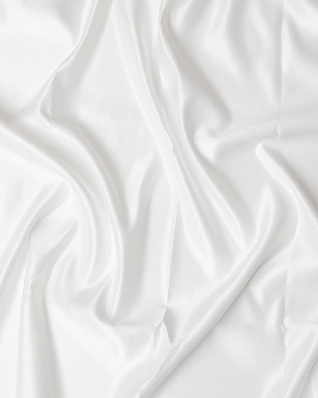Off white plain synthetic bridal satin fabric-D17334 (2.75 mtrs) Regal Fabrics