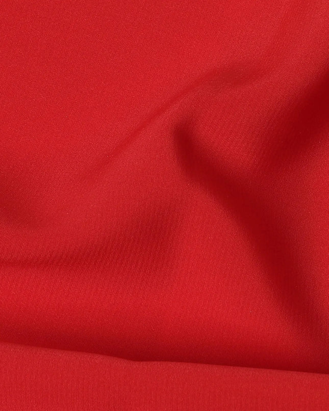 Crimson red plain synthetic butter crepe fabric-D17338 (1.75 mtrs) Regal Fabrics