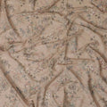 Mud brown cotton voile fabric with multicolor print in floral design-D17344 (1.25 mtrs) Regal Fabrics