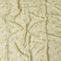 Pistachio green synthetic satin fabric with multicolor print in floral design-D17348 (2 mtrs) Regal Fabrics