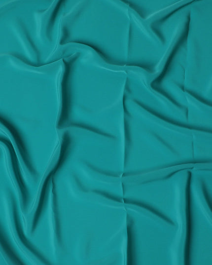 Jade blue plain synthetic crepe fabric-D17350 (1.6 mtrs)