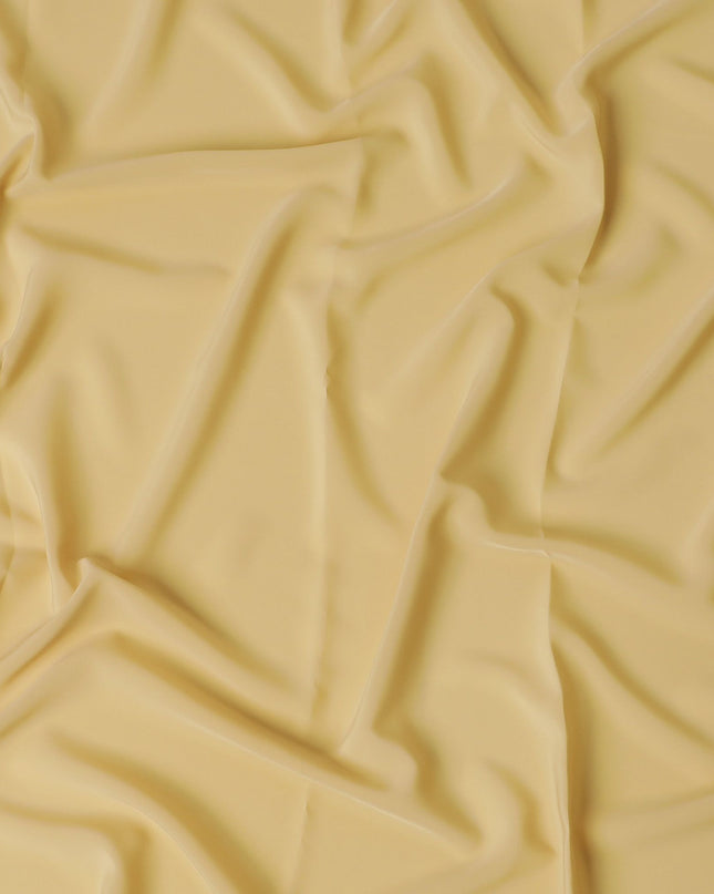 Light gold plain synthetic crepe fabric-D17351 (1.75 mtrs)