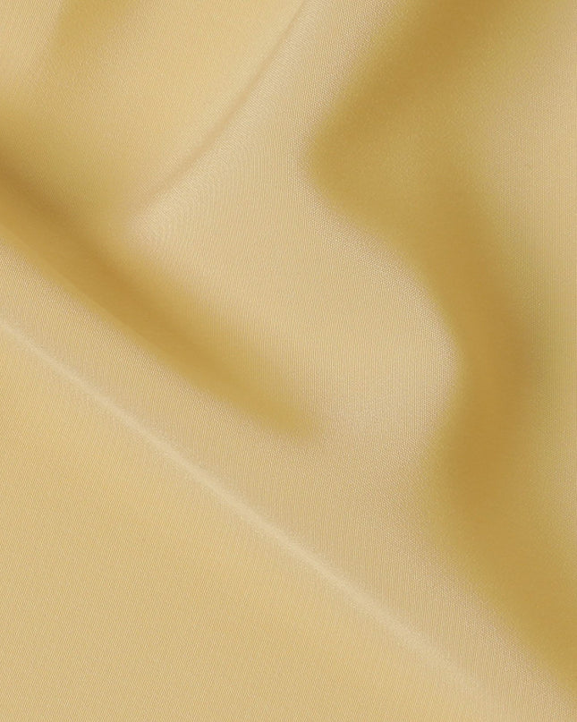 Light gold plain synthetic crepe fabric-D17351 (1.75 mtrs)