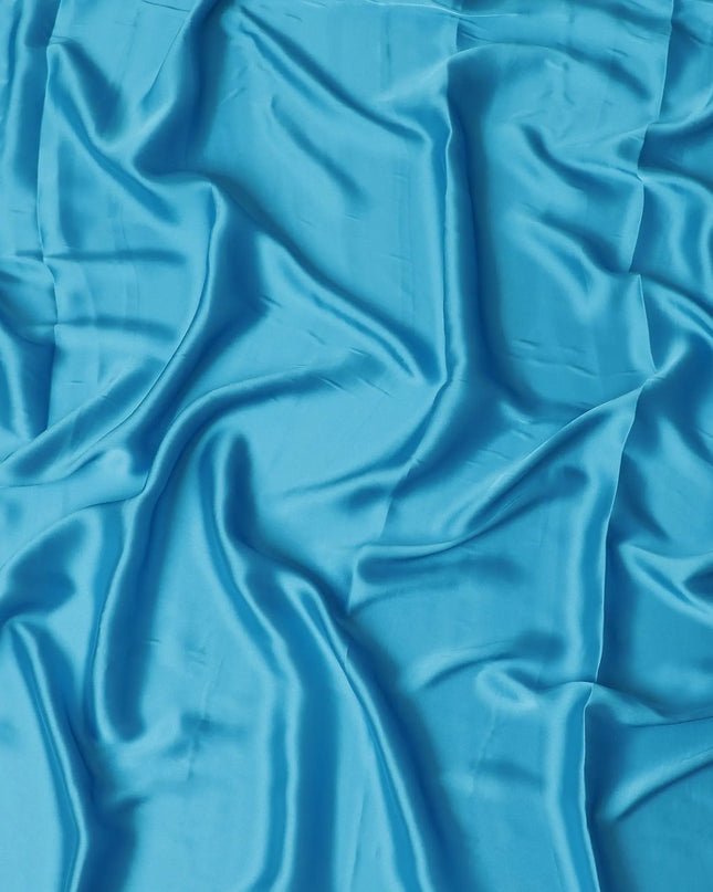Ocean blue plain synthetic satin fabric-D17355 (2.25 mtrs) Regal Fabrics