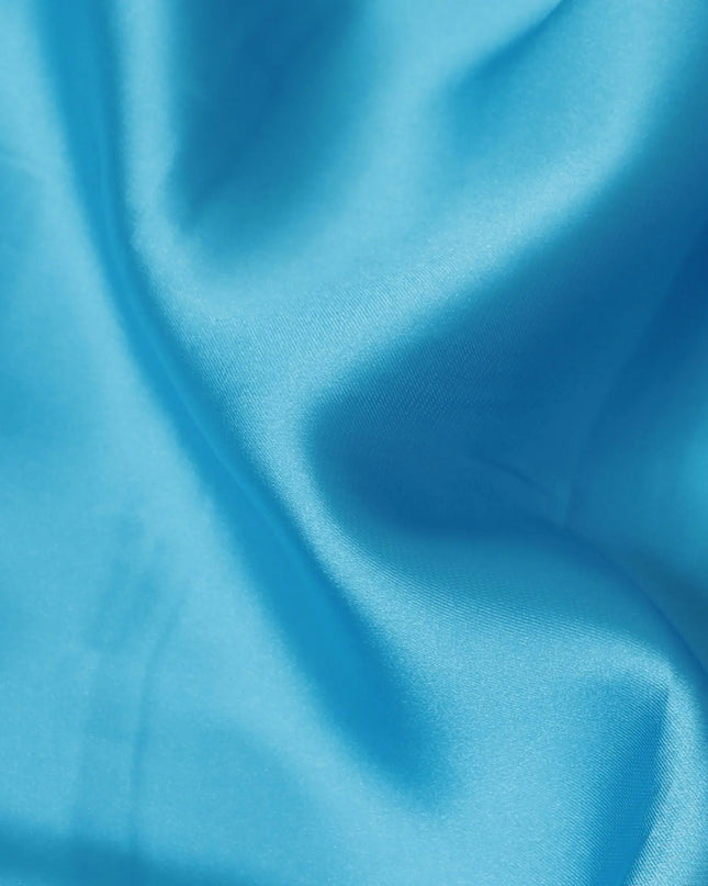 Ocean blue plain synthetic satin fabric-D17355 (2.25 mtrs) Regal Fabrics