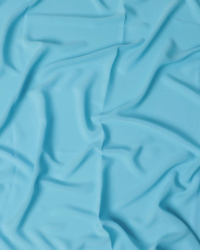 Sky blue Plain synthetic crepe fabric-D17359 (2.15 mtrs) Regal Fabrics