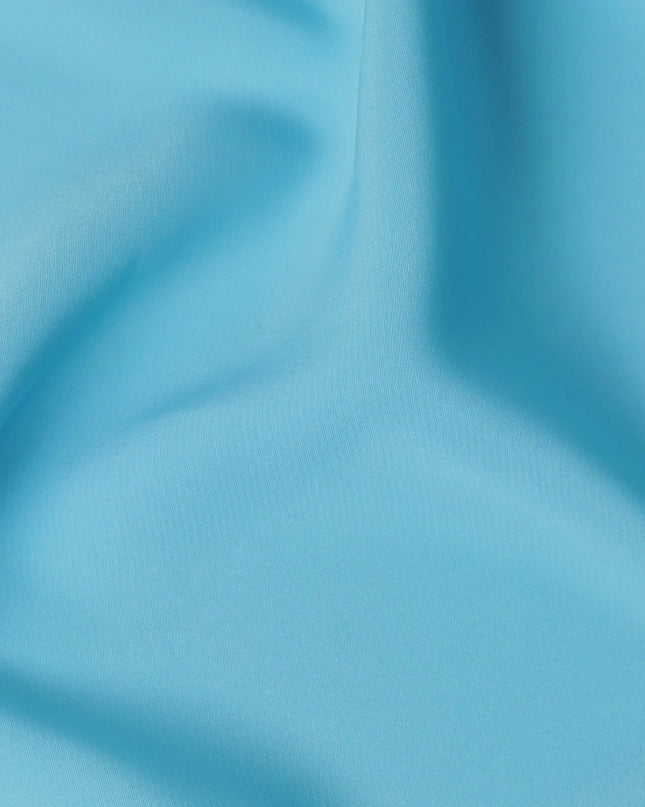 Sky blue Plain synthetic crepe fabric-D17359 (2.15 mtrs) Regal Fabrics