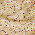 Pale yellow cotton lawn fabric with multicolor print in floral design-D17373 (1.75 mtrs)