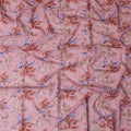 Rose pink cotton voile fabric with clip cord having multicolor print in floral design-D17377 (1.85 mtrs)