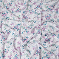 Pearl grey cotton satin fabric with multicolor print in floral design-D17379 (1.7 mtrs) Regal Fabrics