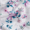 Pearl grey cotton satin fabric with multicolor print in floral design-D17379 (1.7 mtrs) Regal Fabrics