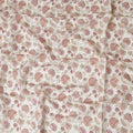 Beige synthetic cotton fabric with multicolor print in floral design-D17380 (1.9 mtrs) Regal Fabrics