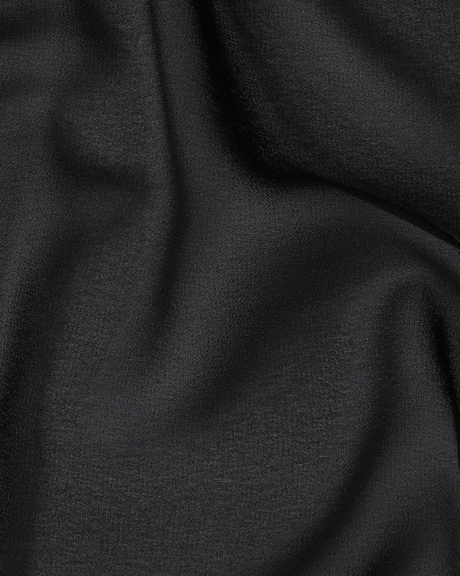 Black plain synthetic georgette fabric-D17397 (2 mtrs)