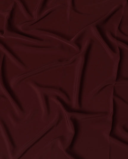 Marron plain synthetic crepe fabric-17398 (2.75 mtrs)