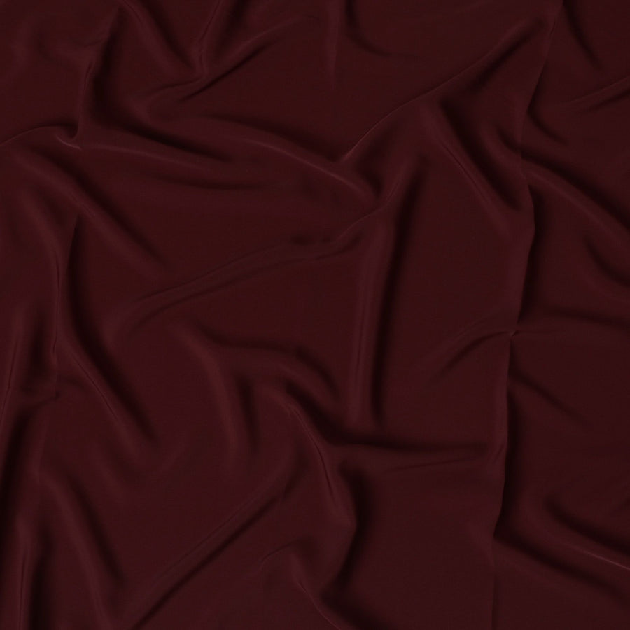 Marron plain synthetic crepe fabric-17398 (2.75 mtrs)