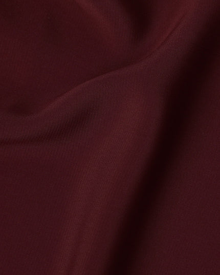 Marron plain synthetic crepe fabric-17398 (2.75 mtrs)
