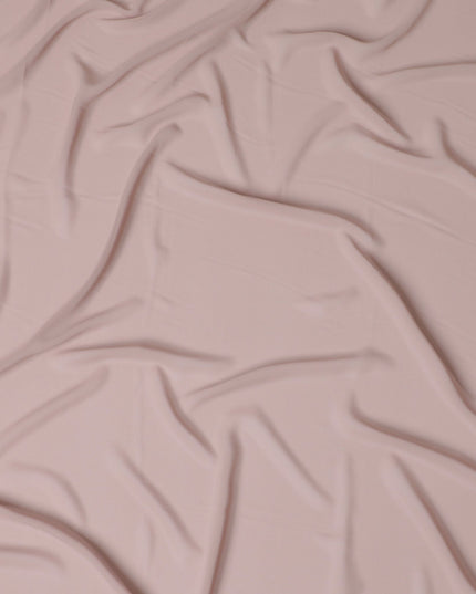 Pale brown plain synthetic georgette fabric-D17399 (3.25 mtrs)