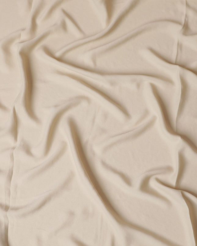 Beige Plain synthetic crepe fabric-D17401 (1.75 mtrs)