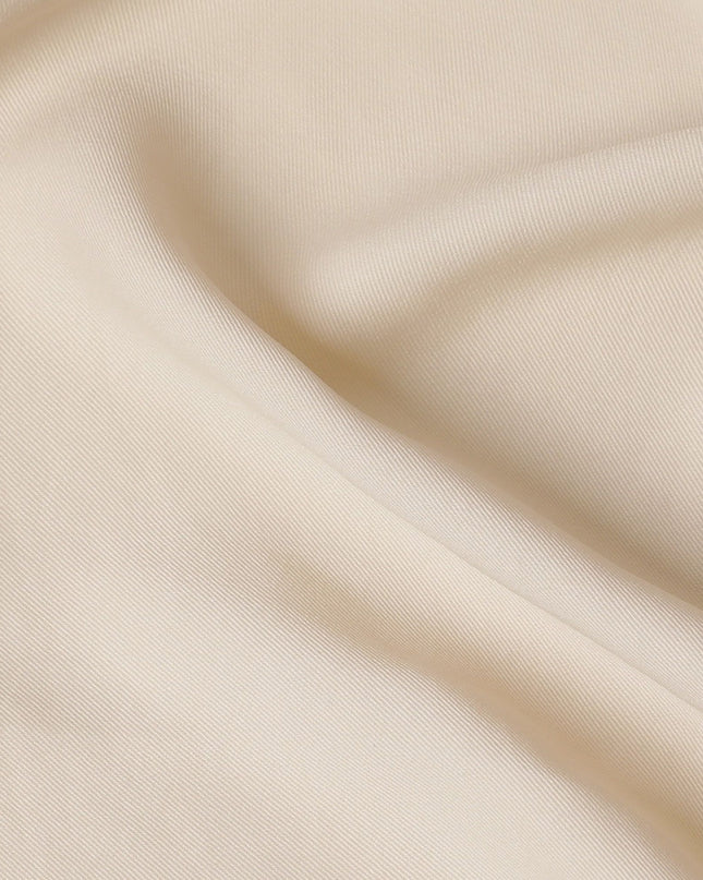 Beige Plain synthetic crepe fabric-D17401 (1.75 mtrs)