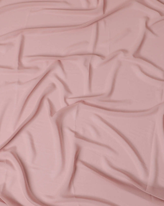 Rose pink Plain synthetic georgette fabric-D17402 (2.75 mtrs) Regal Fabrics