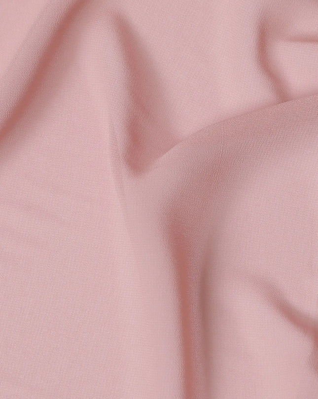 Rose pink Plain synthetic georgette fabric-D17402 (2.75 mtrs) Regal Fabrics