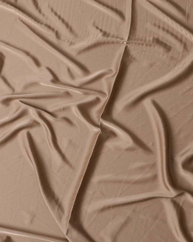 Light brown Plain synthetic satin fabric-D17409 (1.7 mtrs)