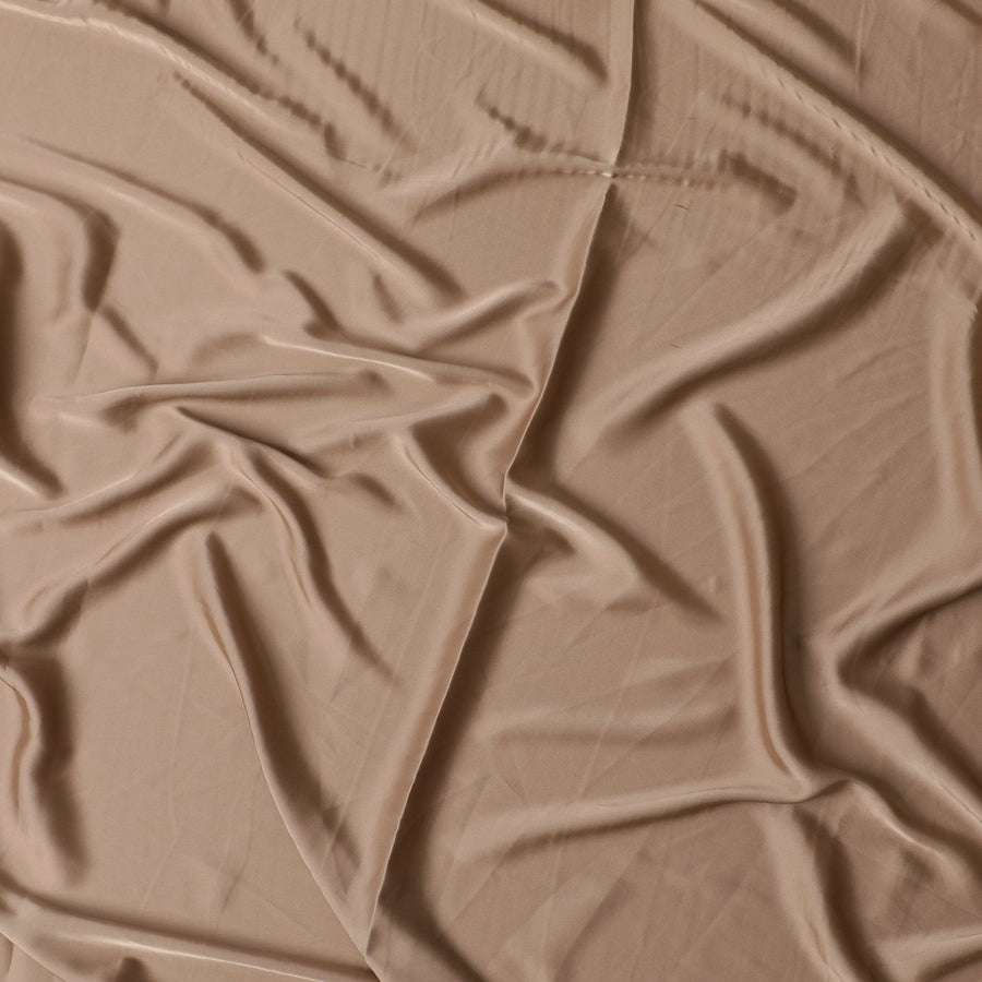 Light brown Plain synthetic satin fabric-D17409 (1.7 mtrs)