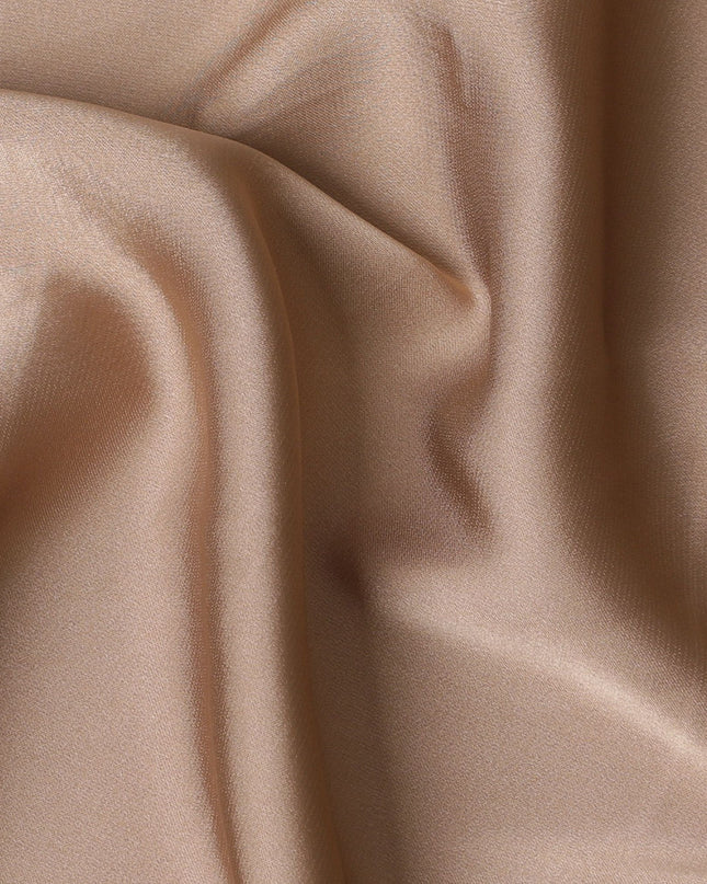 Light brown Plain synthetic satin fabric-D17409 (1.7 mtrs)