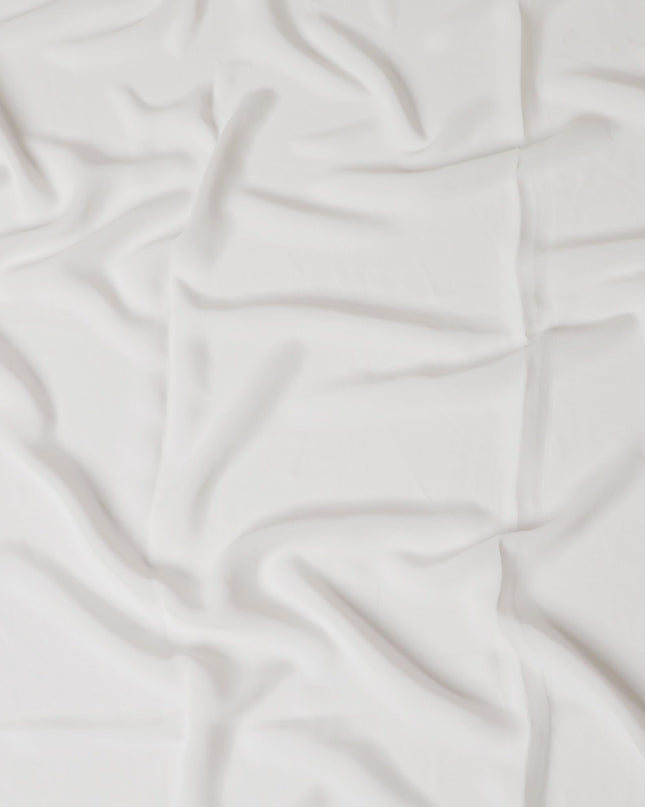 Beige plain synthetic georgette fabric-D17411 (1.55 mtrs)