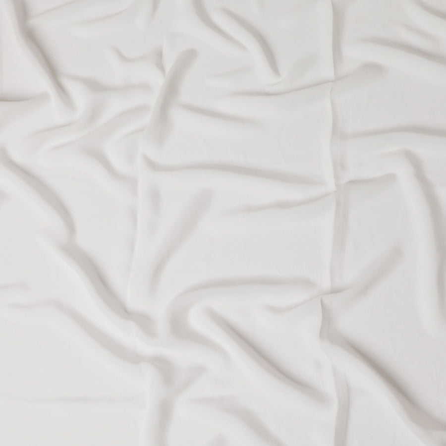 Beige plain synthetic georgette fabric-D17411 (1.55 mtrs)