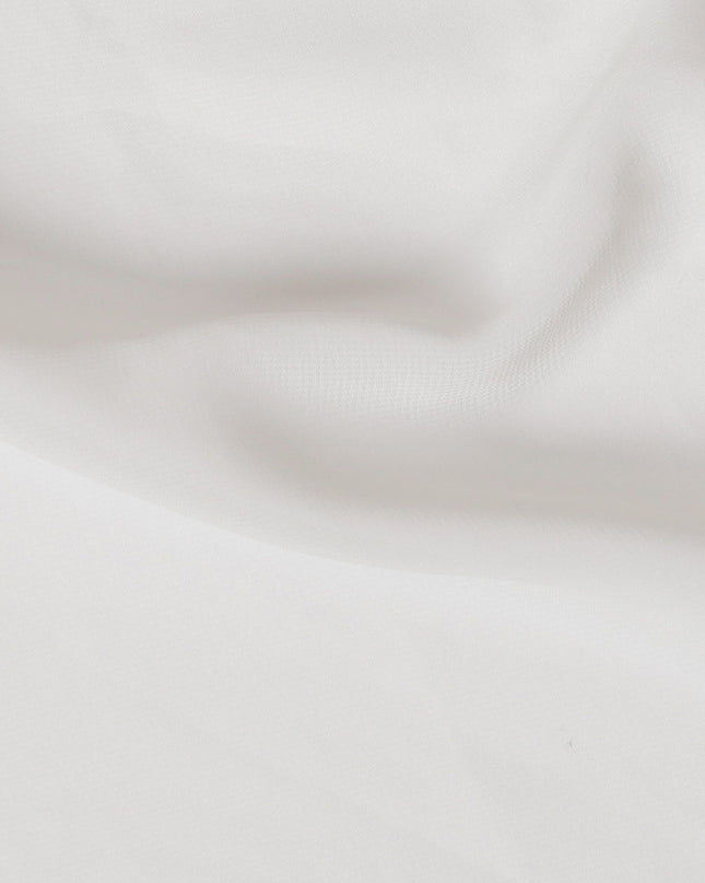 Beige plain synthetic georgette fabric-D17411 (1.55 mtrs)