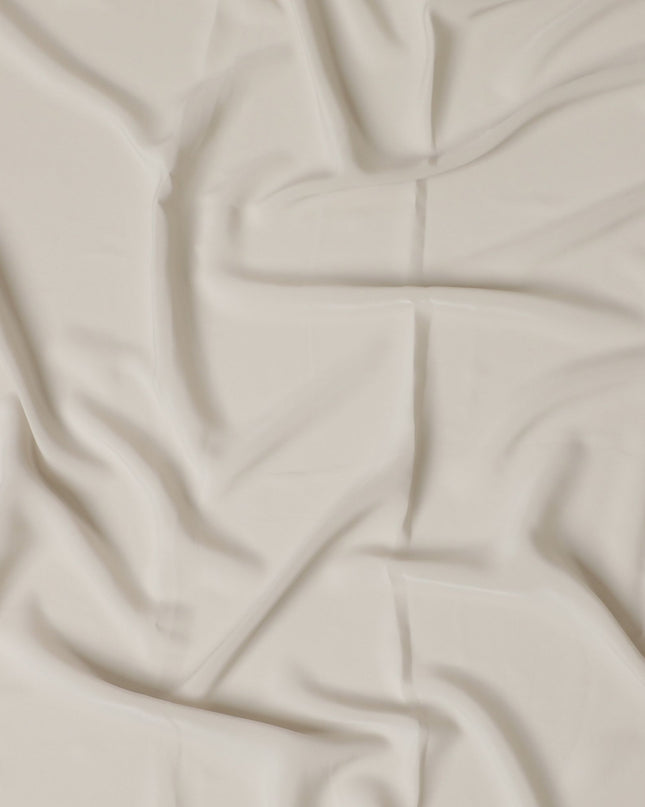 Beige Plain synthetic crepe fabric-D17412 (1.65 mtrs)