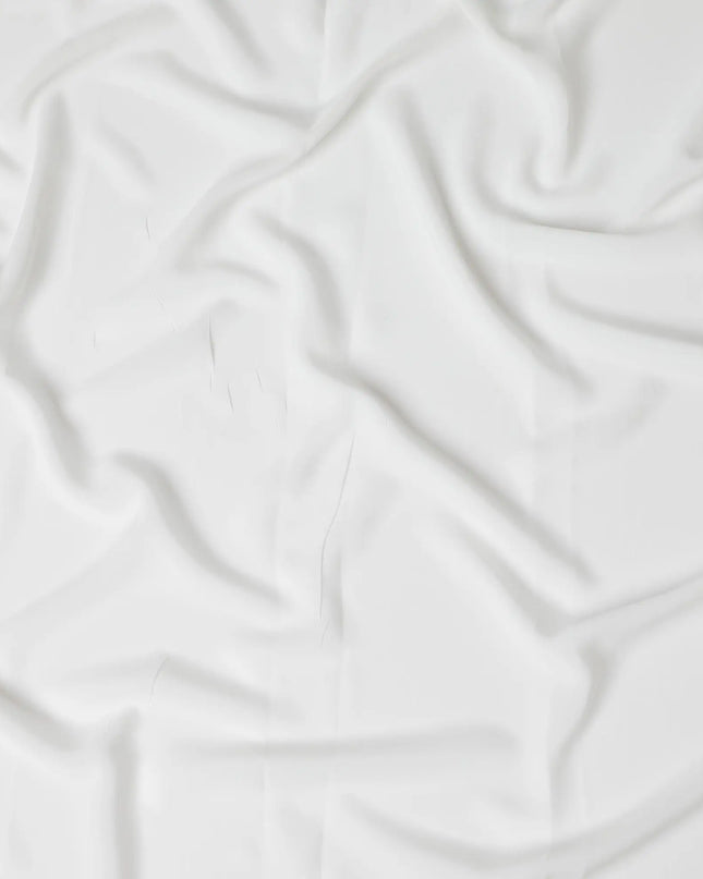 Off white Plain synthetic crepe fabric-D17413 (1.7 mtrs) Regal Fabrics