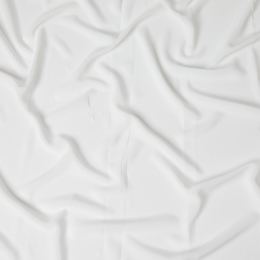 Off white Plain synthetic crepe fabric-D17413 (1.7 mtrs)