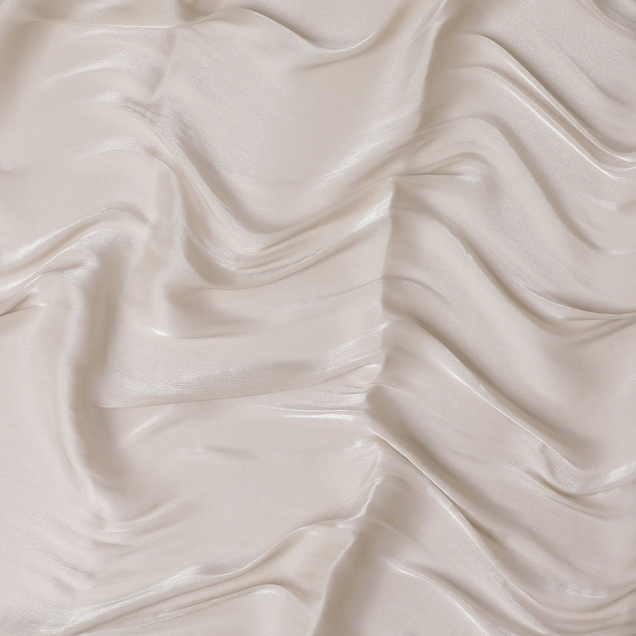 Light beige Plain poly silk fabric with shimmer-D17423 (1.7 mtrs)