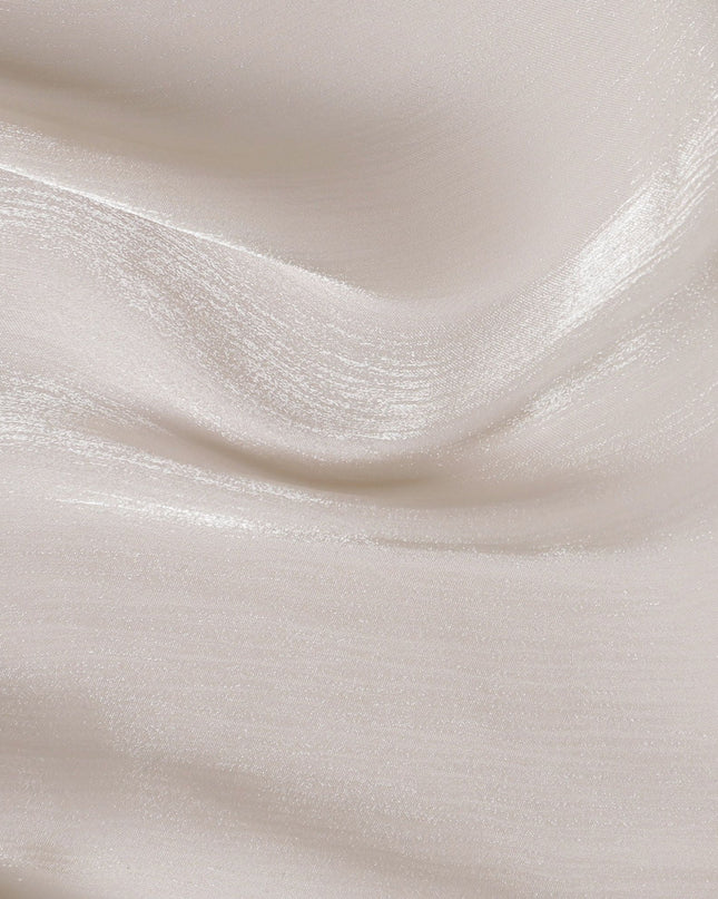 قماش حرير بولي سادة بيج فاتح مع لمعان -D17423 (1.7 متر)