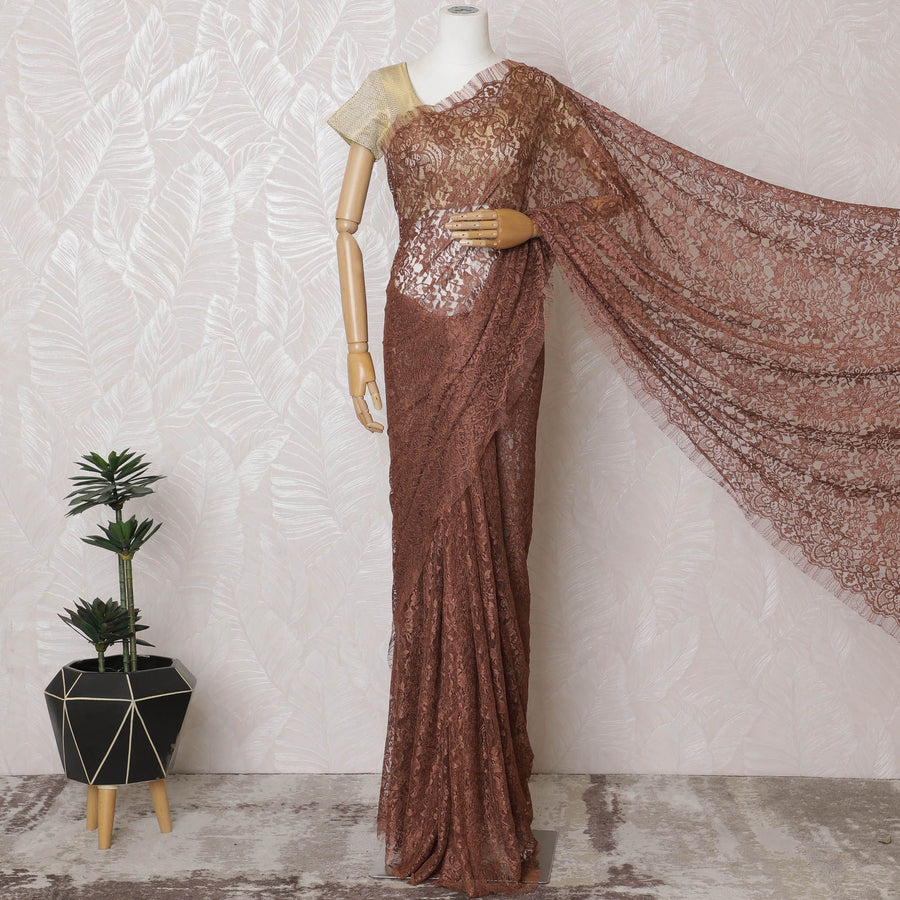 ساري دانتيل أحمر الخدود: أناقة الأزياء الراقية الفرنسية، باستثناء البلوزة -D17453