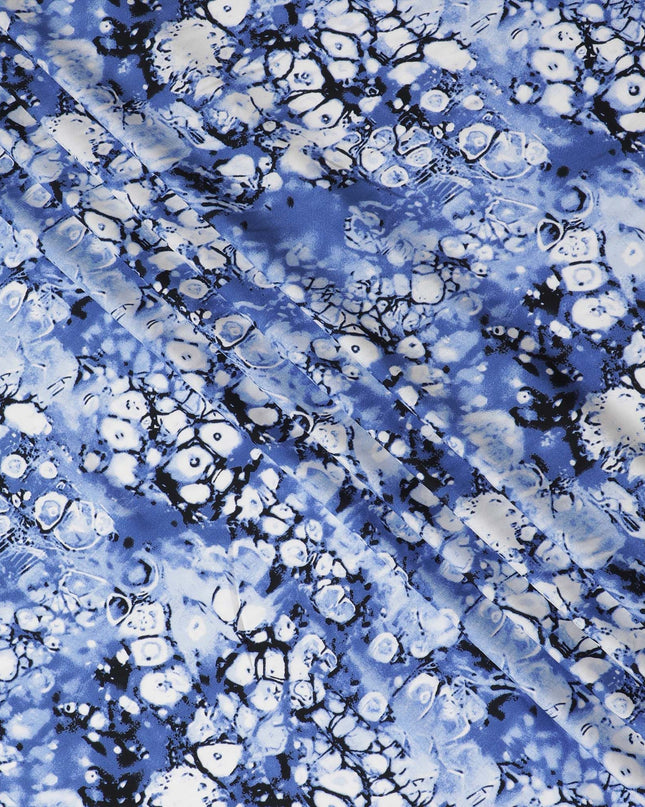 قماش فيسكوز قطن تجريدي أزرق سيروليان-D17517