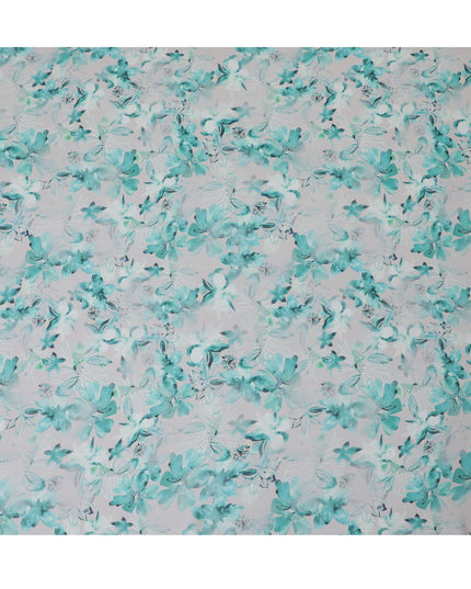 Aquatic Blossom Synthetic Georgette Fabric-D17526