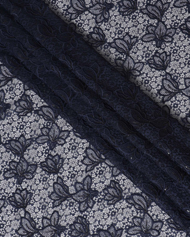 Classic Black Floral Guipure Lace Fabric-D17528