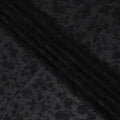 Black Cotton Voile Fabric: Luxurious Embroidery from India-D17577