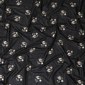 Black Florals Cotton Voile Fabric: Embroidered Perfection-D17580