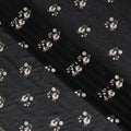 Black Florals Cotton Voile Fabric: Embroidered Perfection-D17580