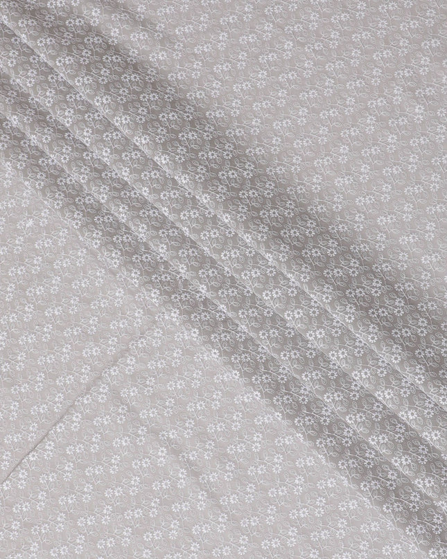 قماش فوال قطني ببطانة فضية: مطرز بالرقي -D17584